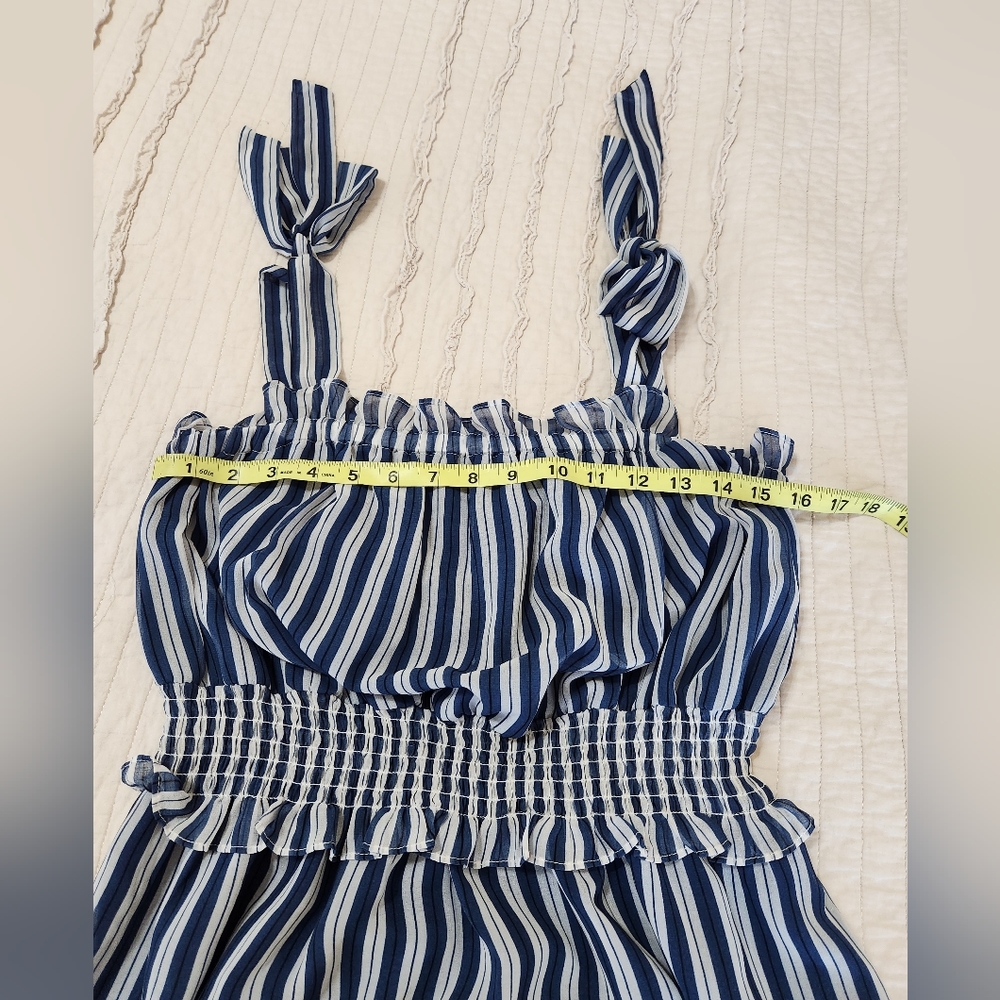 Who What Wear Women's Striped Sleeveless Tie Maxi, Size M, Blue/White - Picture 5 of 6